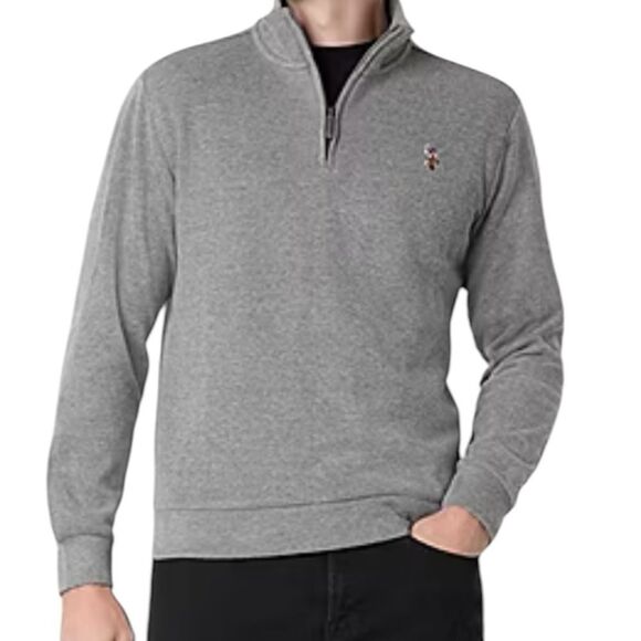 U.S. Polo Assn. Other - US Polo Assn. Men’s Quarter Zip Ribbed Mock Neck Pullover Sweater Gray Sz 3XL